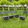 4-Piece Folding Outdoor Chair with Storage Bag, Portable Chair for Indoor, Outdoor Camping, Picnics and Fishing,Grey view 1