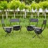 4-Piece Folding Outdoor Chair with Storage Bag, Portable Chair for Indoor, Outdoor Camping, Picnics and Fishing,Grey view 3