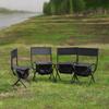 4-Piece Folding Outdoor Chair with Storage Bag, Portable Chair for Indoor, Outdoor Camping, Picnics and Fishing,Grey view 4
