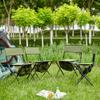 4-Piece Folding Outdoor Chair with Storage Bag, Portable Chair for Indoor, Outdoor Camping, Picnics and Fishing,Green view 1