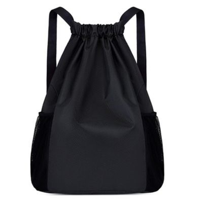 ACUIF Drawstring Backpack for Men and Women Sling Backpack with Mesh Pockets Sports Casual Sackpack Washable Travel Bag for Sports Yoga,Black L