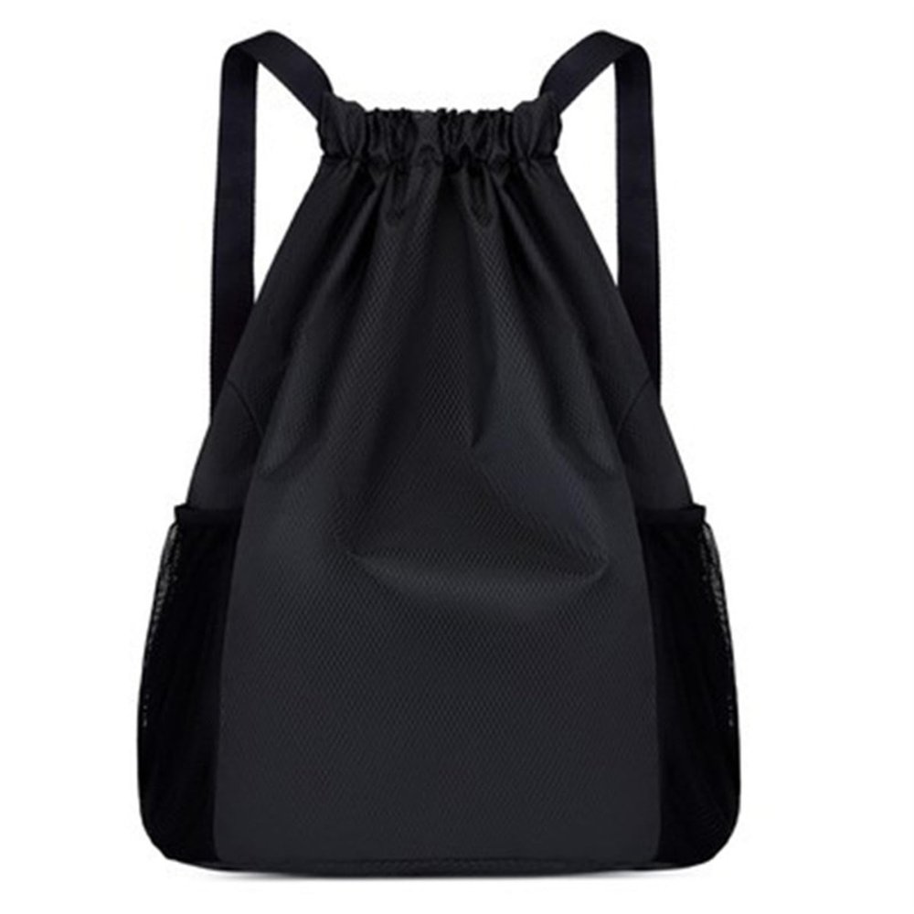 ACUIF Drawstring Backpack for Men and Women Sling Backpack with Mesh Pockets Sports Casual Sackpack Washable Travel Bag for Sports Yoga,Black L