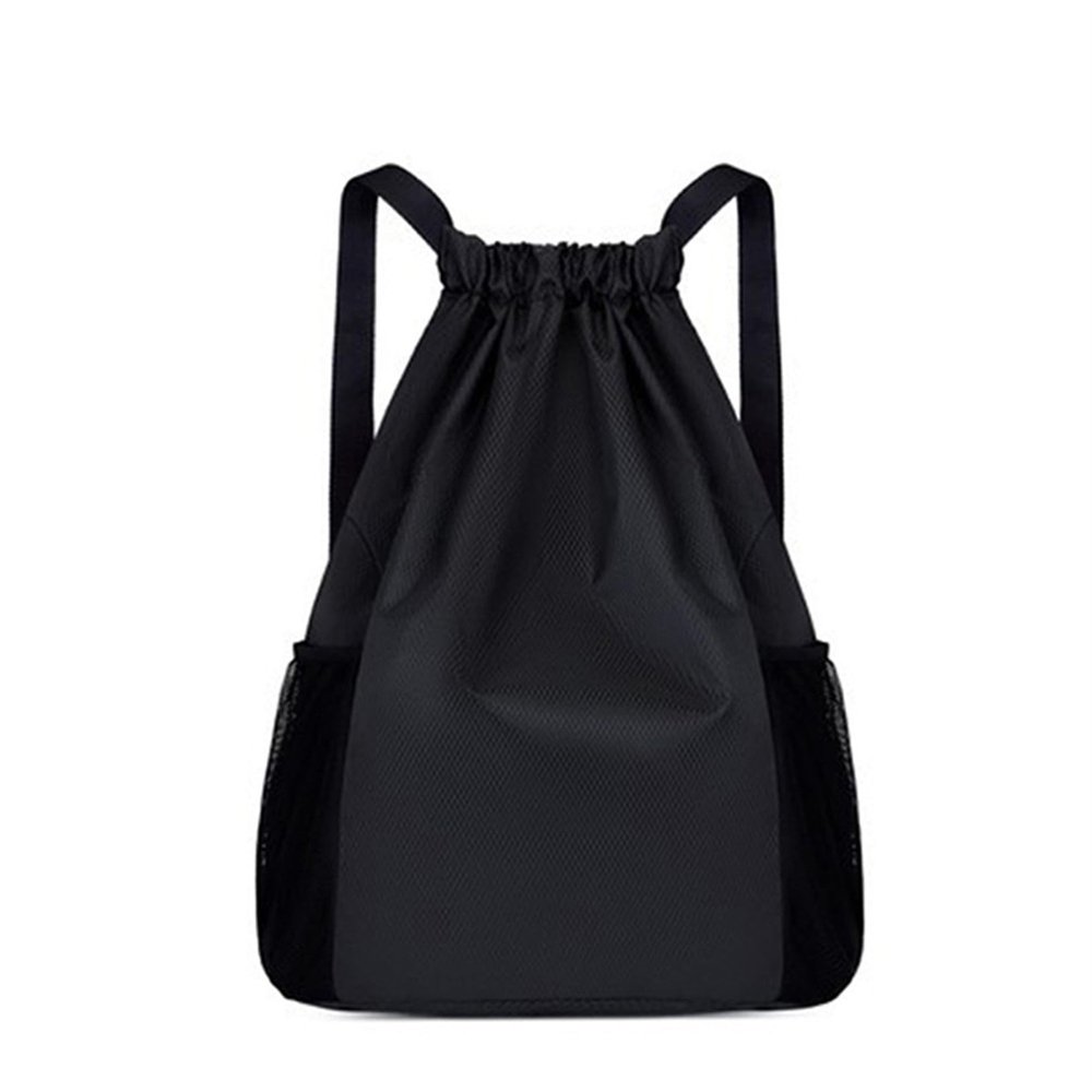 ACUIF Drawstring Backpack for Men and Women Sling Backpack with Mesh Pockets Sports Casual Sackpack Washable Travel Bag for Sports Yoga,Black S