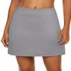 Ekouaer Womens Golf Skort High Waist Skorts for Women Casual Summer Quick Dry Tennis Skirt with Underpants,Light Grey Large view 1