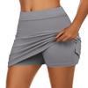 Ekouaer Womens Golf Skort High Waist Skorts for Women Casual Summer Quick Dry Tennis Skirt with Underpants,Light Grey Large view 2