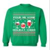 ALLNTRENDS Pour Me Some Holiday Cheer Christmas Drinking Ugly Xmas Sweatshirt (XL, Irish Green) view 1