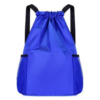 ACUIF Drawstring Backpack for Men and Women Sling Backpack with Mesh Pockets Sports Casual Sackpack Washable Travel Bag for Sports Yoga,Royal Blue L