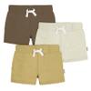 Gerber Baby Boys Toddler 3-Pack Pull-On Knit Shorts, Neutrals, 3-6 Months view 1