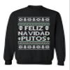 ALLNTRENDS Feliz Navidad Putos Funny Mexican Ugly Christmas Sweatshirt (L, Black) view 1