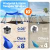 Rhino Valley Beach Tent, 10 x 10 FT Beach Shade UPF50+ Protection, BeachCanopy with 8 Sandbags 4 Stability Poles, Outdoor Beach Tent Sun Shelter Umbrella for Sand, Camping, Fishing Essentials, Indigo view 2