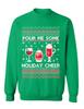 ALLNTRENDS Pour Me Some Holiday Cheer Christmas Drinking Ugly Xmas Sweatshirt (3XL, Irish Green) view 1