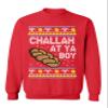 ALLNTRENDS Funny Ugly Hanukkah Sweater Challah At Ya Boy Crewneck Sweatshirt (2XL, Red) view 1