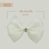 Off White First communion Headpiece For Girls with Cross Christening Baptism Hair Bow Clip -1Pcs view 3