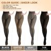Aobiono Women Fleece Lined Tights Sheer Warm Pantyhose Fake Translucent Winter (85g / No fleece, 2 Pairs Black) view 4