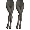Aobiono Women Fleece Lined Tights Sheer Warm Pantyhose Fake Translucent Winter (220g / Thin fleece, 2 Pairs Gray) view 1