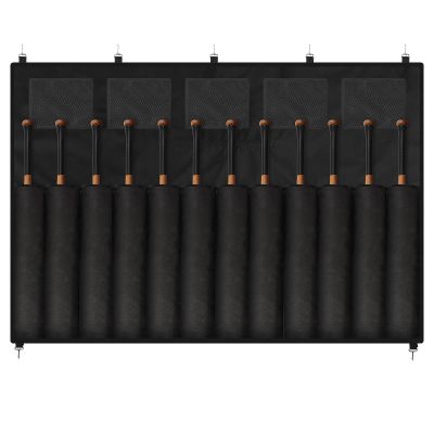 Simgoing Hanging Baseball Bat Bag Caddy with Hanging Hooks, Holds up to 12 Bats Nylon Reinforced Baseball Bat Holder Dugout Organizer for Softball Teams, Black