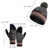 3 Pieces Christmas Scarf Hat Gloves Set Winter Warm Knitted Beanie Gift for Adult Women Men (Hot Pink, One Size) view 3