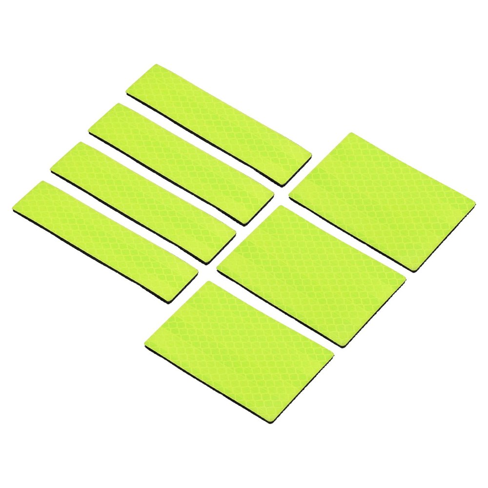 PATIKIL Reflective Patch 1"x4" 2"x3", 7 Pcs Hook & Loop Fastener Safety Appliques for Night Sportsperson Worker Hiker, Light Yellow