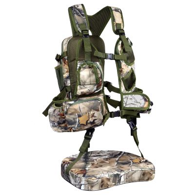 CAMOMAX Turkey Vest with Seat - Lightweight Adjustable Hunting Vest, 3-inch Cushion, Ample Storage with Multiple Pockets