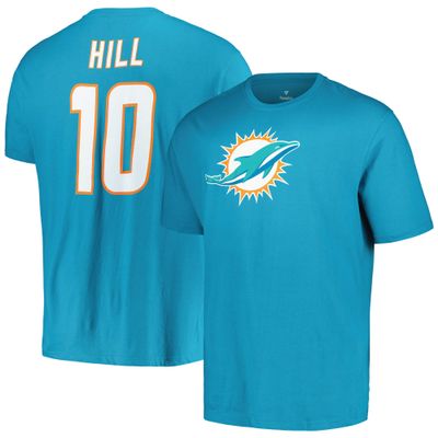 Fanatics Men's Tyreek Hill Aqua Miami Dolphins Big & Tall Player Name & Number T-Shirt