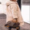 Canbebig Womens Puffer Jackets Sherpa Fleece Lined Jacket Zip Up Long Coat Quilted Puffer Jacket Winter Warm Hooded Coat view 4