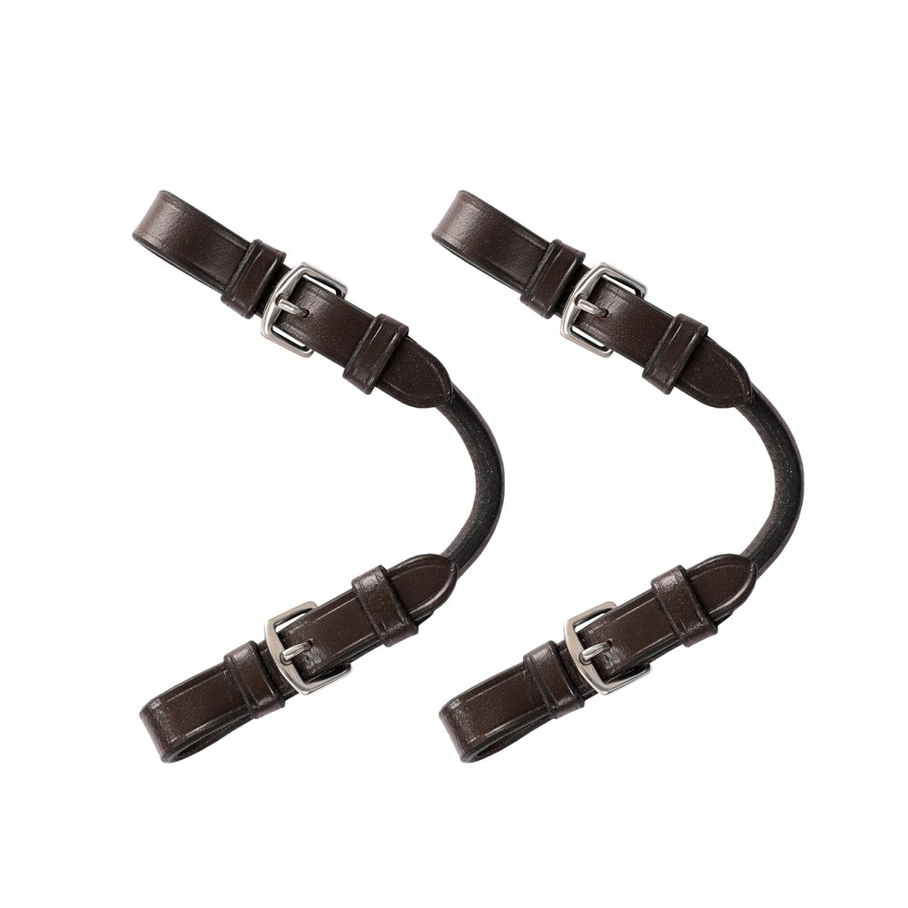 Exion Pelham Roundings Bit Converter  Premium Leather Rein Adapter for English Horse Bridles One Rein to Two Rein Converter Straps with Stainless Steel Hardware Full Size
