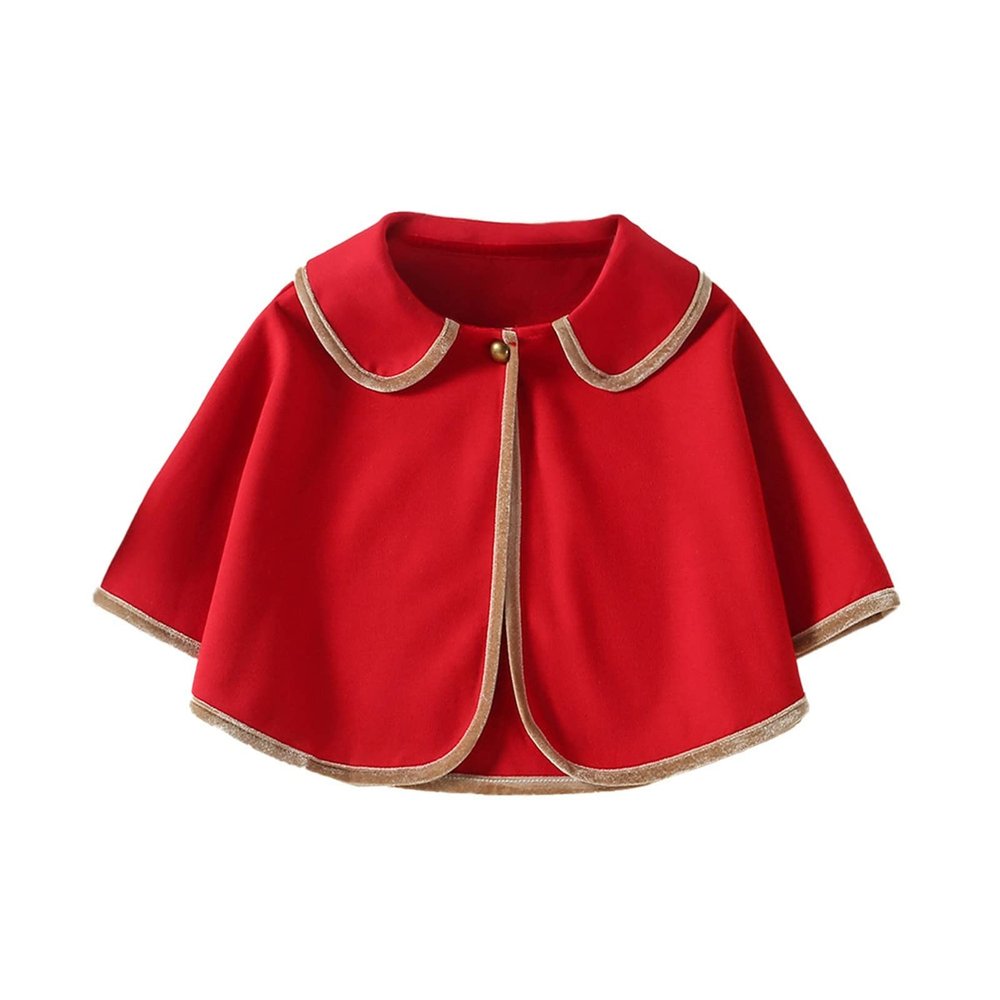 Coat Girl 12 Children Infant Baby Girls Solid Patchwork Tops Mantle Cloak Coat Outer Clothes Outfits (Red, 18-24 Months)