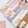 Cute Bear Plush Bib For Adult And Child, Cartoon Bear Scarves Winter Warm Plush Scarf, Parent-Child Plush Scarf (White, Children) view 3