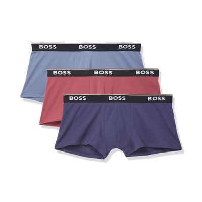 BOSS 3-pack Stretch Cotton Regular Fit Trunks, Red Potato, Blue Corn, Light Blue Berry, XXL