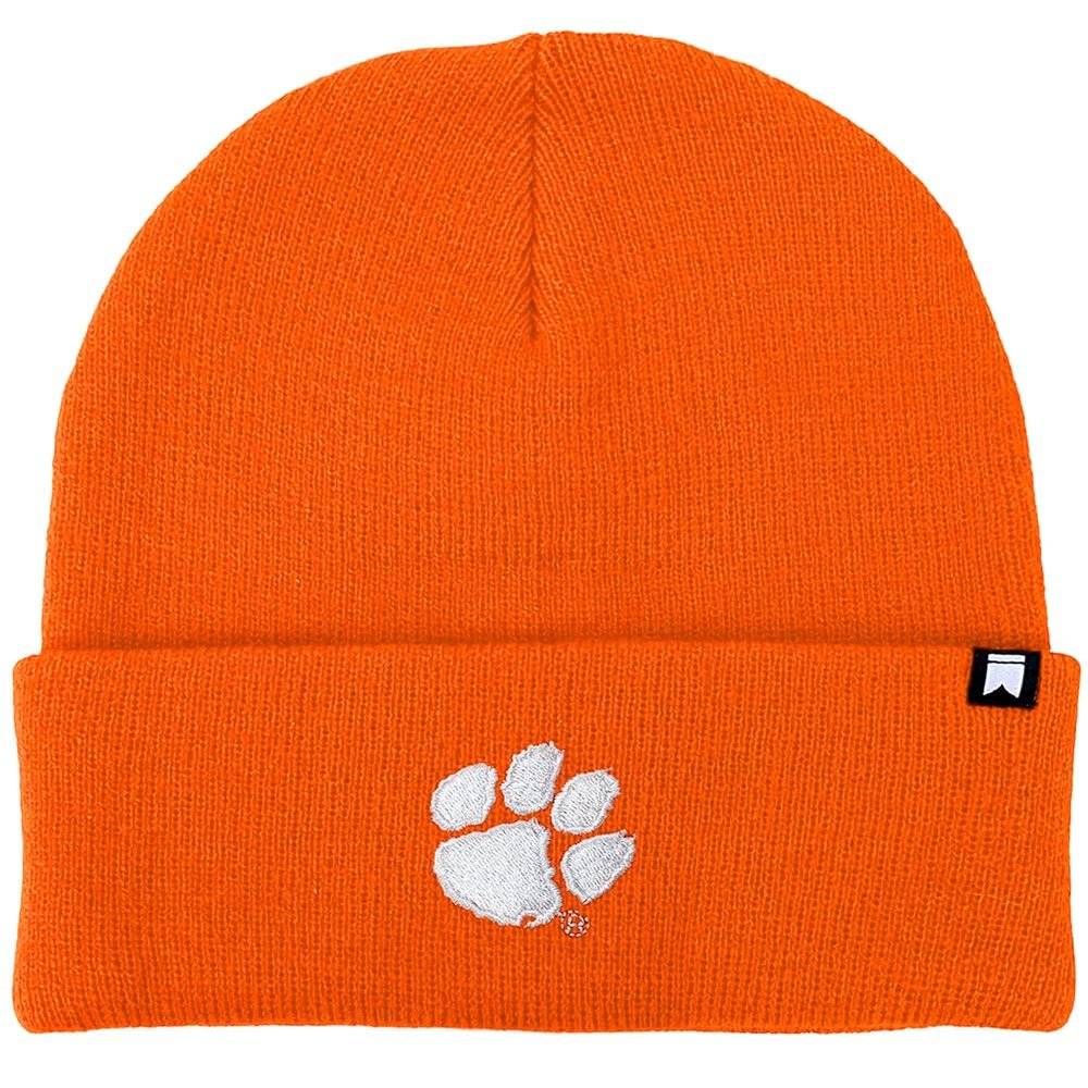 Campus Lab Official Clemson University Team Logo Knit Beanie - Unisex for Men and Women