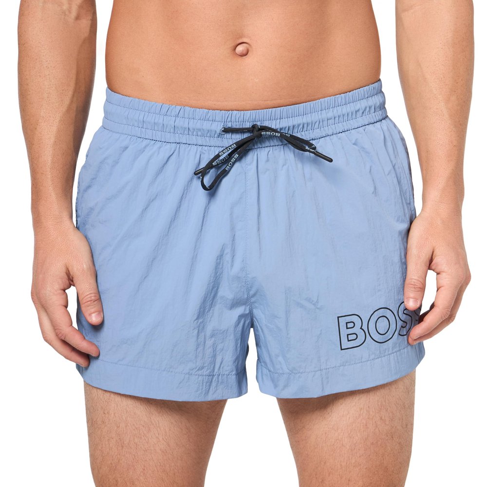 BOSS Big Logo Swim Trunk, Light Blue Berry, S