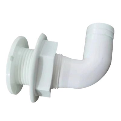 90 Degree Thru Hull Fitting,90 Degree Thru Hull Connector Deck Drain Trim,Cover,White Boat Plumbing Fittings for Repair Parts