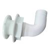 90 Degree Thru Hull Fitting,90 Degree Thru Hull Connector Deck Drain Trim,Cover,White Boat Plumbing Fittings for Repair Parts