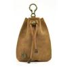 1 Pcs Leather Mini Medieval Pouch Keychain, small leather drawstring pouch bag, Change Holder, Leather Drawstring Pouch for Men & Women (Brown) view 1