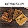 1 Pcs Leather Mini Medieval Pouch Keychain, small leather drawstring pouch bag, Change Holder, Leather Drawstring Pouch for Men & Women (Brown) view 4