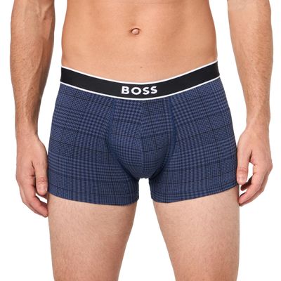 BOSS Bold Logo Patterned Trunk, Dark Blue Houndstooth, XXL