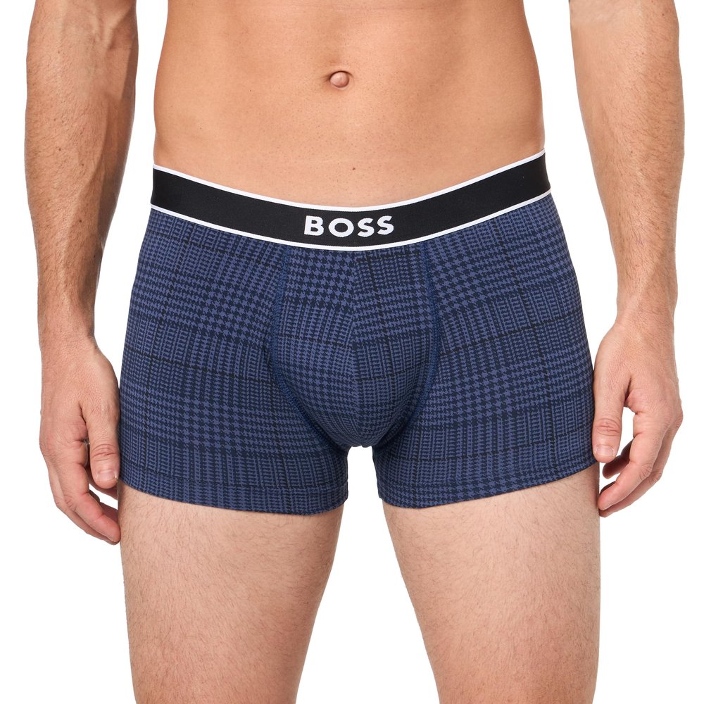 BOSS Bold Logo Patterned Trunk, Dark Blue Houndstooth, XXL