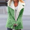 SACFOF Womens Winter Warm Jean Jacket Lapel Stand Collar Fleece Lined Sherpa Denim Coats Thicker Sherpa Outerwear view 2