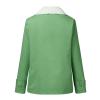 SACFOF Womens Winter Warm Jean Jacket Lapel Stand Collar Fleece Lined Sherpa Denim Coats Thicker Sherpa Outerwear view 4