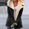 SACFOF Womens Winter Warm Jean Jacket Lapel Stand Collar Fleece Lined Sherpa Denim Coats Thicker Sherpa Outerwear view 2