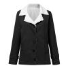 SACFOF Womens Winter Warm Jean Jacket Lapel Stand Collar Fleece Lined Sherpa Denim Coats Thicker Sherpa Outerwear view 3