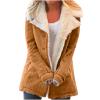 SACFOF Womens Winter Warm Jean Jacket Lapel Stand Collar Fleece Lined Sherpa Denim Coats Thicker Sherpa Outerwear view 1