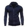 ZYXTIM Men's Athletic Sweatshirts Full Zip Mock Neck Long Sleeve Casual Coat Loose Lightweight Quick Dry Sport Running Jacket(Navy,X-Large) view 1