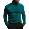ZYXTIM Mens Velvet Velour Luxury Shirts Long Sleeve Mock Neck Warm Slim Fit Pullover Top Hipster Wedding Dance Party Shirts(Green,X-Large) view 1