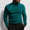 ZYXTIM Mens Velvet Velour Luxury Shirts Long Sleeve Mock Neck Warm Slim Fit Pullover Top Hipster Wedding Dance Party Shirts(Green,X-Large) view 2