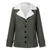 SACFOF Womens Winter Warm Jean Jacket Lapel Stand Collar Fleece Lined Sherpa Denim Coats Thicker Sherpa Outerwear view 3