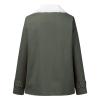 SACFOF Womens Winter Warm Jean Jacket Lapel Stand Collar Fleece Lined Sherpa Denim Coats Thicker Sherpa Outerwear view 4