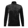 ZYXTIM Men's Lightweight Party Long Sleeve Mock Neck Solid Velvet Pullover Sweatshirts Top Blouse(Black,XX-Large) view 3