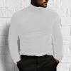 ZYXTIM Mens Velvet Velour Luxury Shirts Long Sleeve Mock Neck Warm Slim Fit Pullover Top Hipster Wedding Dance Party Shirts(White,X-Large) view 2