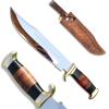 Handmade Carbon Steel Crocodile Dundee Knife, Professional Rustam Crocodile Dundee Outback Fixed Blade Knife with Horn Handle and Leather Sheath view 1